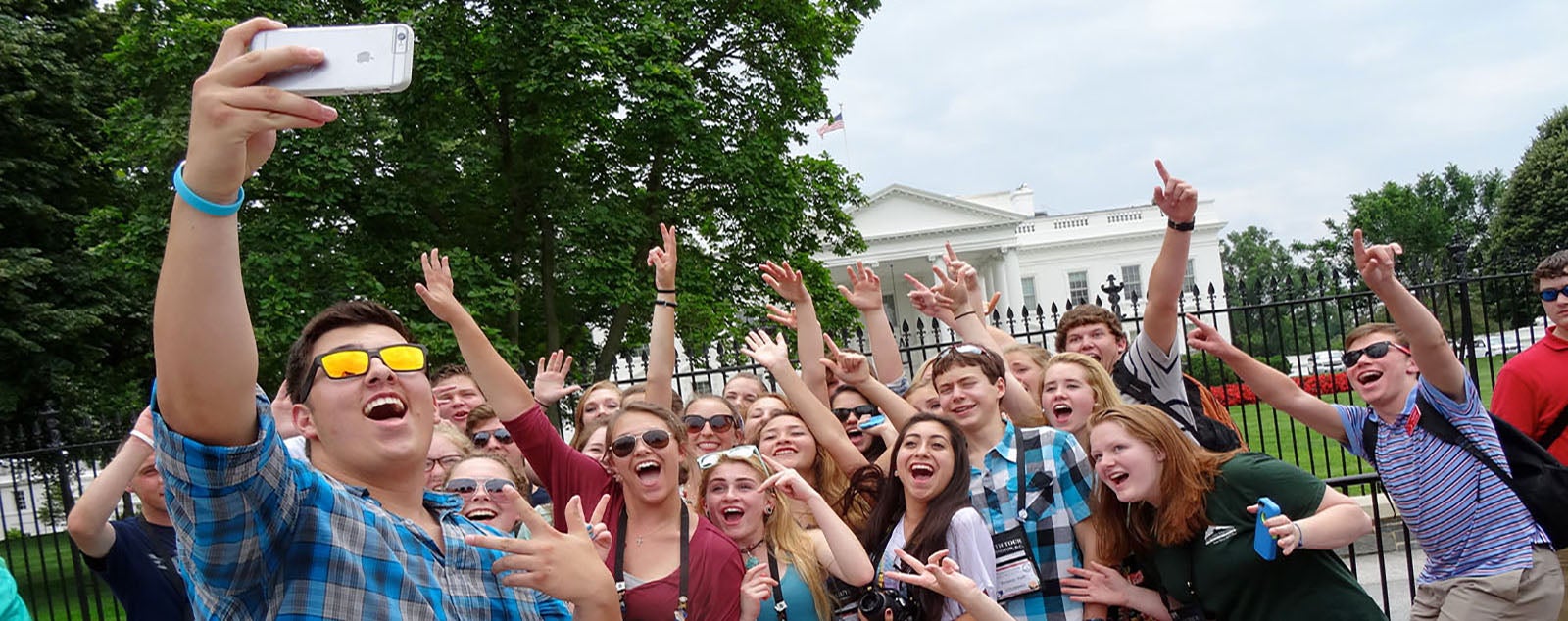 students posing for selfie