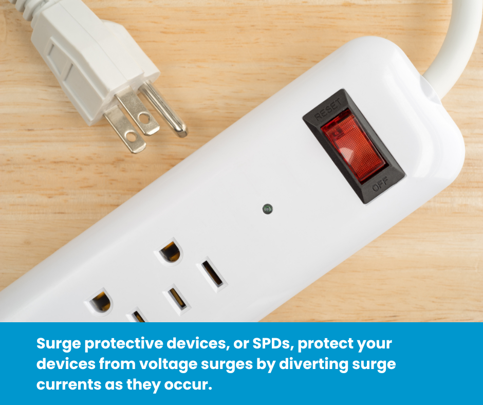 Surge protective devices, or SPDs, protect your devices from voltage surges by diverting surge currents as they occur.