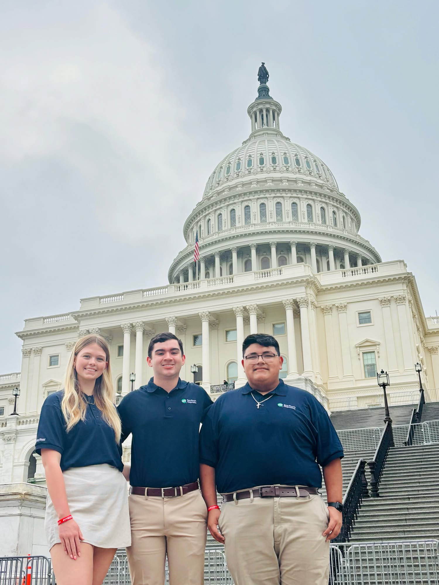 BTU youth tour participants in front of the US Capitol building in Washington D.C.